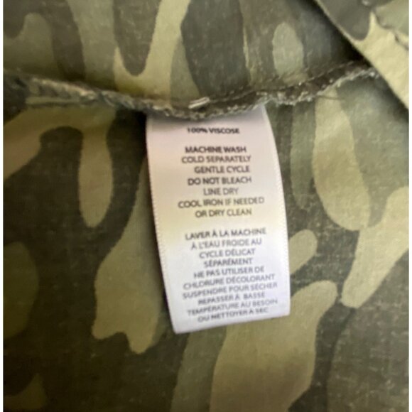 Beach Lunch Lounge Camo Button Down Midi Dress Plus Size 2X Army Y2K Military - Picture 8 of 8